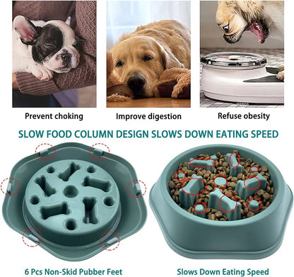 【犬用 スローフィーダーボウル】早食い防止・誤嚥予防 パズル型ドッグフードボウル