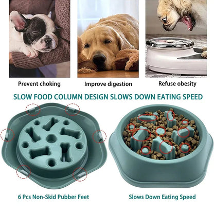 【犬用 スローフィーダーボウル】早食い防止・誤嚥予防 パズル型ドッグフードボウル