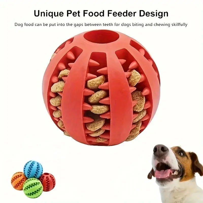 犬用おもちゃボール 噛むおもちゃ 
歯磨き・知育・おやつ入れ対応 天然ゴム製