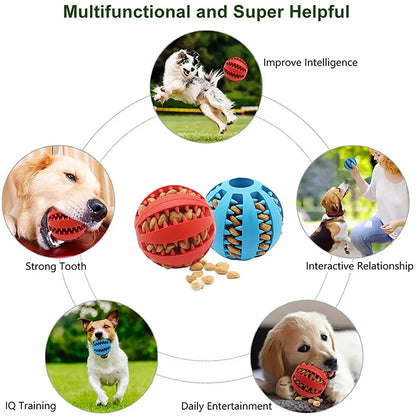 犬用おもちゃボール 噛むおもちゃ 
歯磨き・知育・おやつ入れ対応 天然ゴム製